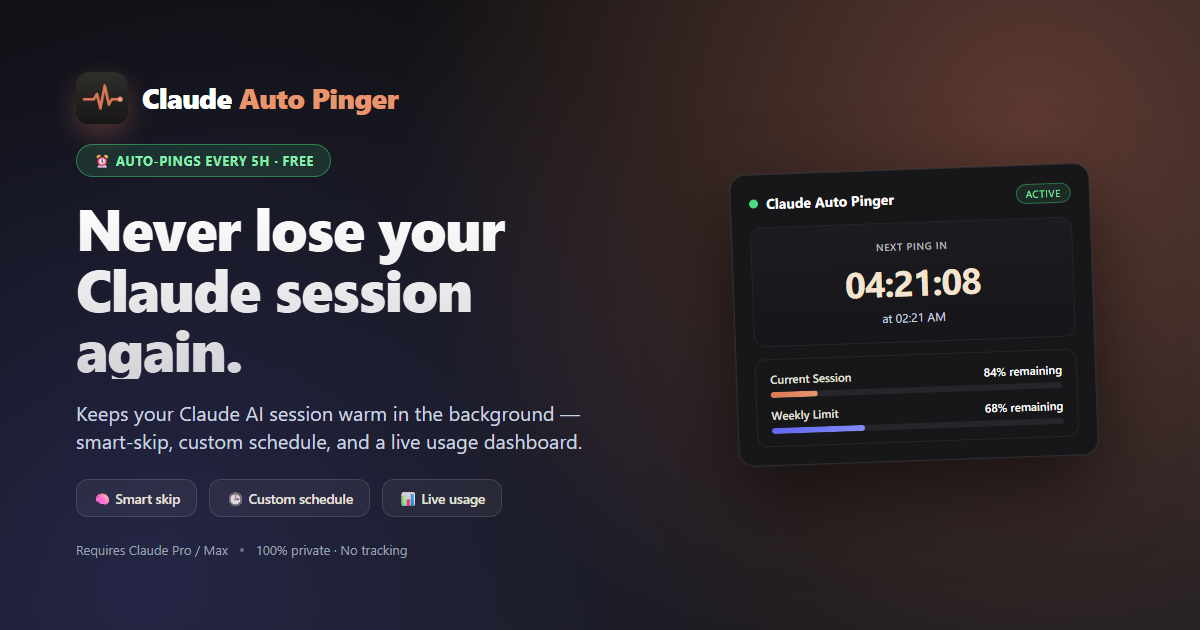 Claude Auto Pinger Chrome extension